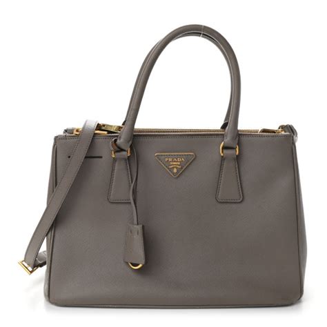 PRADA Saffiano Medium Galleria Double Zip Tote Argilla 